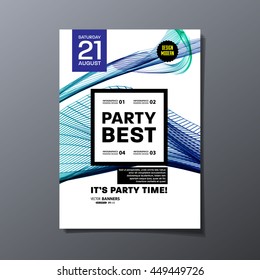 Party Flyer Template. Vector Illustration. Abstract Geometric Background Design.