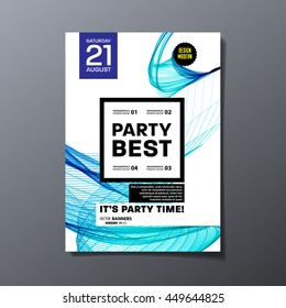 Party Flyer Template. Vector Illustration. Abstract Geometric Background Design.