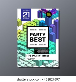 Party Flyer Template. Vector Illustration. Abstract Geometric Background Design.