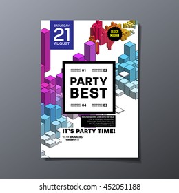 Party Flyer Template. Vector Illustration. Abstract Geometric Background Design.