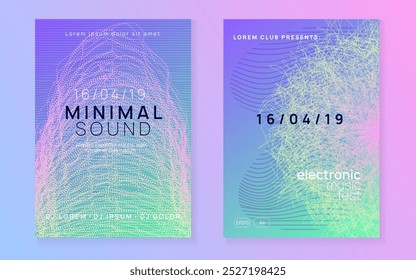 Party Flyer. Violet Discotheque Set. Green Techno Poster. Nightclub Disco Illustration. Edm Concert Graphic. Electro Invite. Dance Event. Pink Party Flyer