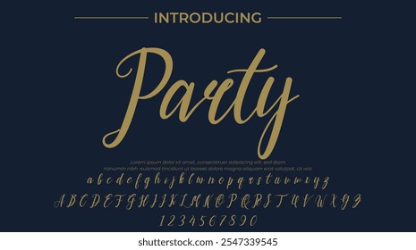 Party Font Stylish brush painted an uppercase vector letters, alphabet, typeface