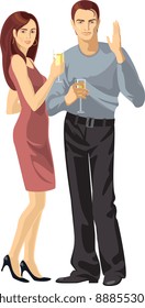 party friends, young man and girl
