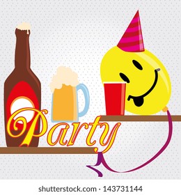 party funny design over dotted background vector illustration