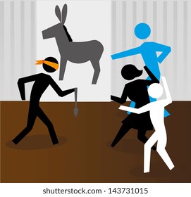 party game over room background vector illustration