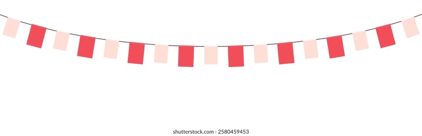 Party garland, bunting, pennant isolated on white background. Vector illustration for birthday, festival, carnival, ets.