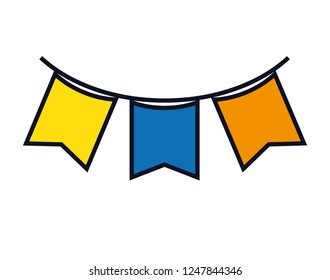 party garland hanging isolated icon