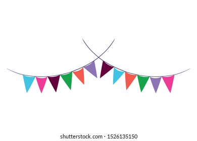 party garland hanging isolated icon vector illustration desing