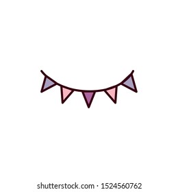 party garland hanging on white background vector illustration design