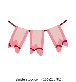 party garland hanging on white background vector illustration design