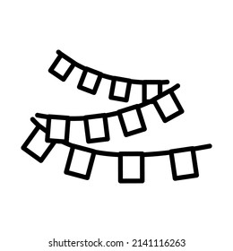 Party Garland Icon. Bold outline design with editable stroke width. Vector Illustration.