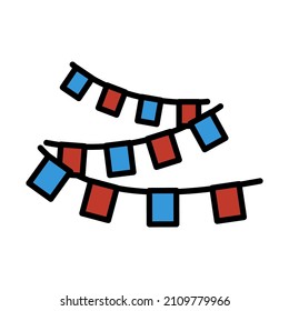 Party Garland Icon. Editable Bold Outline With Color Fill Design. Vector Illustration.