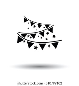 Party garland icon. White background with shadow design. Vector illustration.