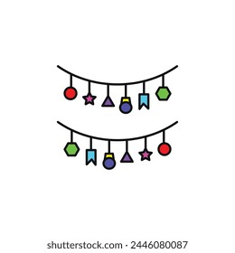 party garland vector type icon