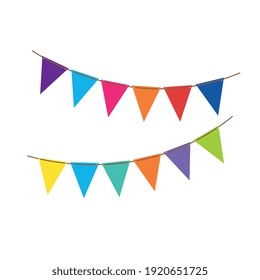 party garlands colorful hanging icon vector illustration design