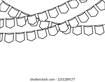 party garlands hanging isolated icon