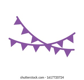 party garlands hanging isolated icon vector illustration design