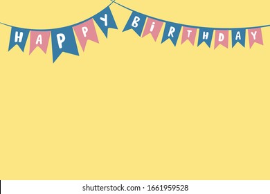 Party with garlands. Happy Birthday! Holiday design. vector color illustration.