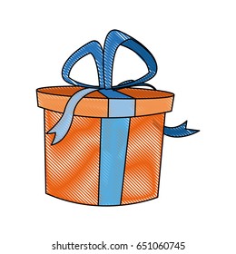 party gift box with ribbon and bow.