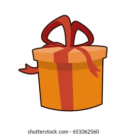 party gift box with ribbon and bow.