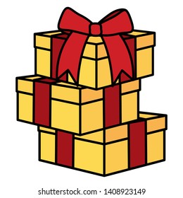 party gifts boxes presents vector illustration