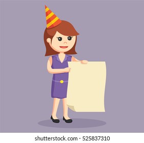 party girl with empty sheet