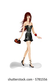 Party girl - vector