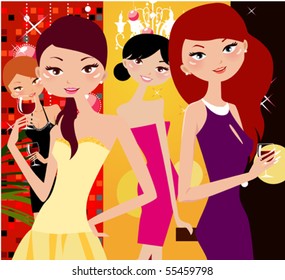 Party Girls Stock Vector (Royalty Free) 55459798 | Shutterstock