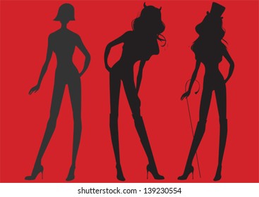 Party Girls Silhouettes Stock Vector (Royalty Free) 139230554