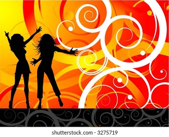 Chicas de fiesta - vector