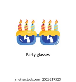 Party glasses doodle vector outline Sticker. EPS 10 file