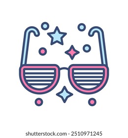 Party glasses Fill Color Icon, Vector illustration