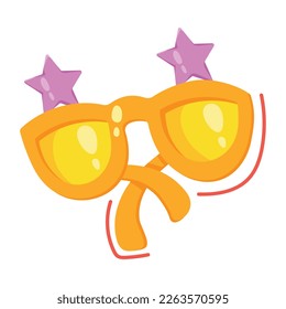 Gafas de fiesta pegatina plana, diseño editable 