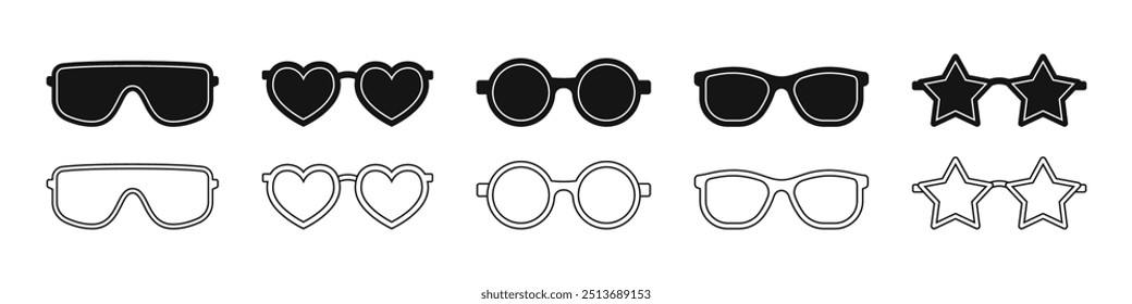 Party glasses icon.
Celebration eyewear symbol