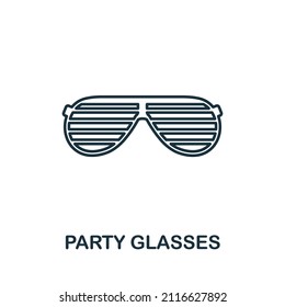 Party Glasses icon. Line element from party icon collection. Linear Party Glasses icon sign for web design, infographics and more.