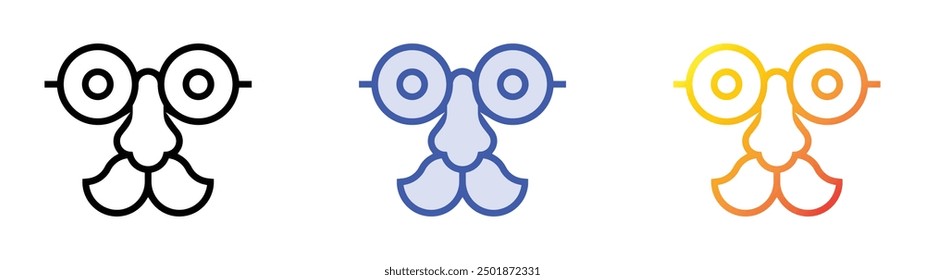 party glasses icon. Linear, Blue Fill and Gradient Style Design Isolated On White Background