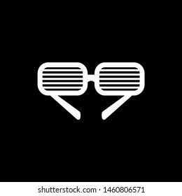 Party Glasses Icon On Black Background. Black Flat Style Vector Illustration.