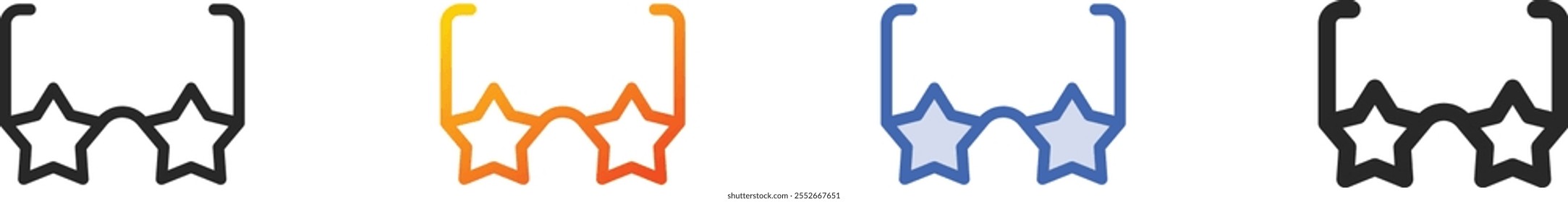 party glasses icon.Thin Linear, Gradient, Blue Stroke and bold Style Design Isolated On White Background