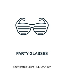 Party Glasses outline icon. Simple element illustration. Party Glasses icon in outline style from party icon collection. Design for mobile and web design, apps, software, print.