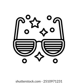 Party glasses Outline Icon, Vector illustration