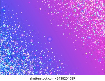 Party Glitter. Disco Isolated Cristals. Modern Banner. Pink Happy Effect. Falling Dust. Hologram Sparkle. Laser Pattern. Unicorn Paper. Blue Party Glitter