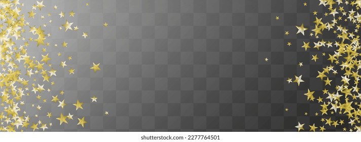 Party Glow Vector Transparent Panoramic Background. Luxury Festive Glitter Design. Sky Vector Transparent Panoramic Background Banner. Gold Shimmer Space Border.