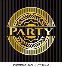 Party gold badge or emblem