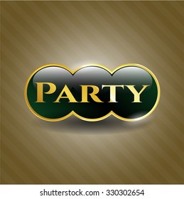 Party golden emblem or badge