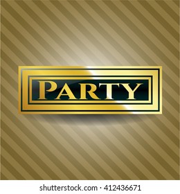 Party golden emblem or badge