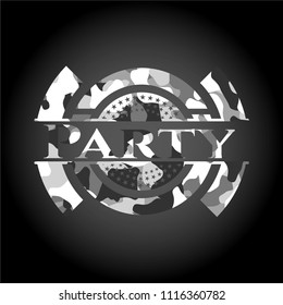 Party grey camouflage emblem