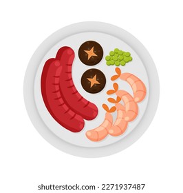 Party grilled food barbecue in flat illustration collection, this treats will create a pleasant and delicious atmosphere, simple cute fun and elegant vector design.