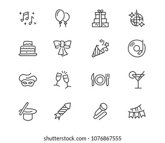 party hand drawn icon design illustration, line style icon, designed for app and web