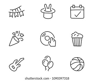 party hand drawn icon set design illustration, hand drawn style design, designed web and app