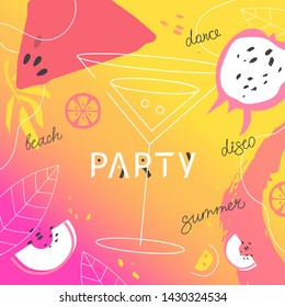 Party hand drawn vector lettering. Creative logo. For art template design, banner, idea, booklet, print, flyer, layout, poster